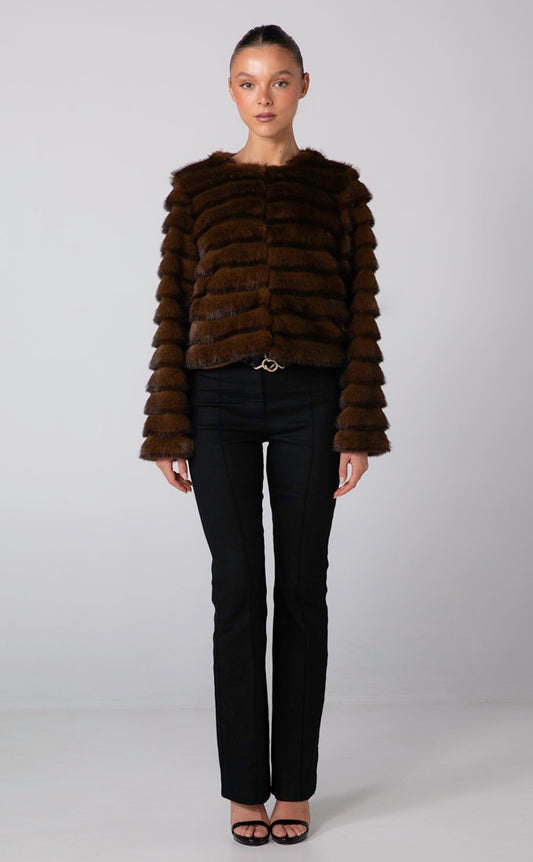 SOLEIL CROP - CARAMEL BROWN