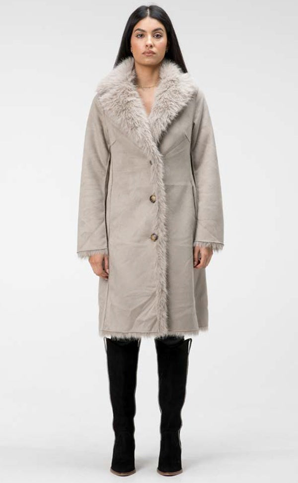 HARLEY REVERSIBLE COAT - TAUPE