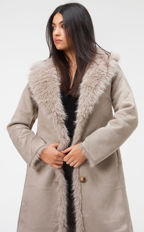 HARLEY REVERSIBLE COAT - TAUPE