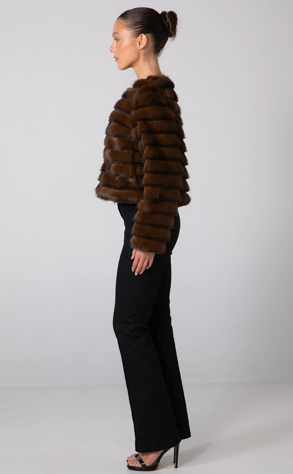 SOLEIL CROP - CARAMEL BROWN